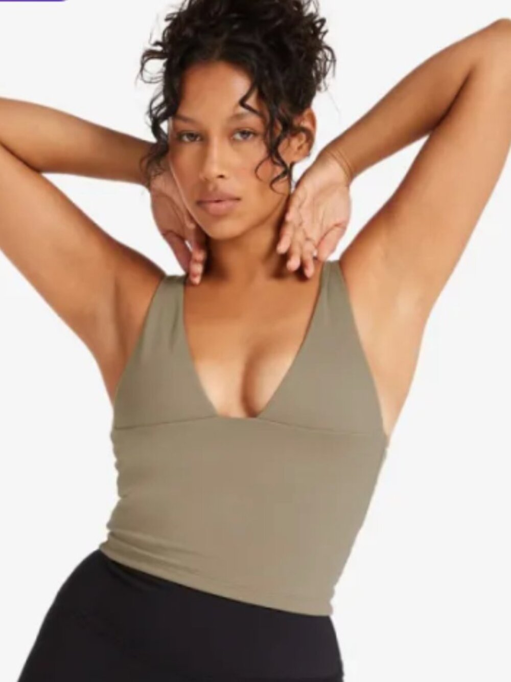 NWT CSB IM Serenity Plunge Longline Tank | Vintage Khaki- Medium